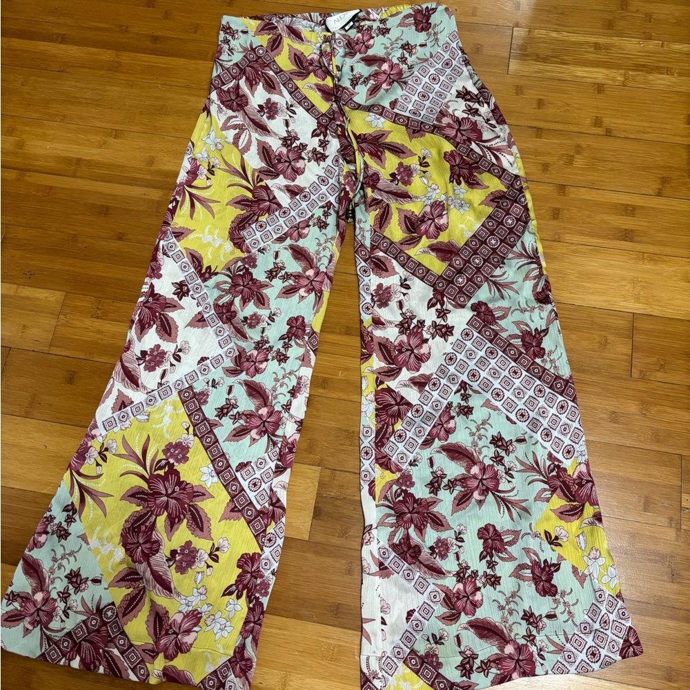 Alexis Burgundy and Yellow Floral Pants